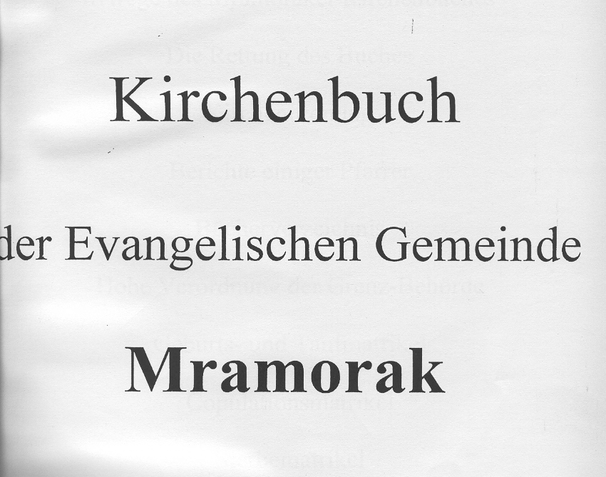 Mramoraker Kirchenbuch